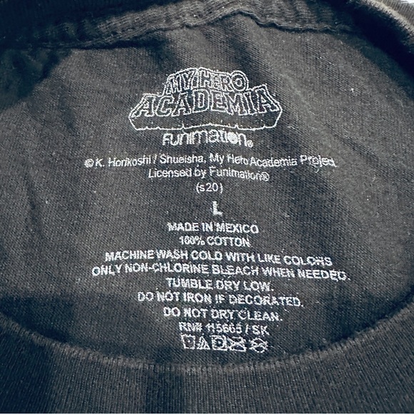 Funimation My Hero Academia Anime Manga Black Graphic T-Shirt - Picture 3 of 7